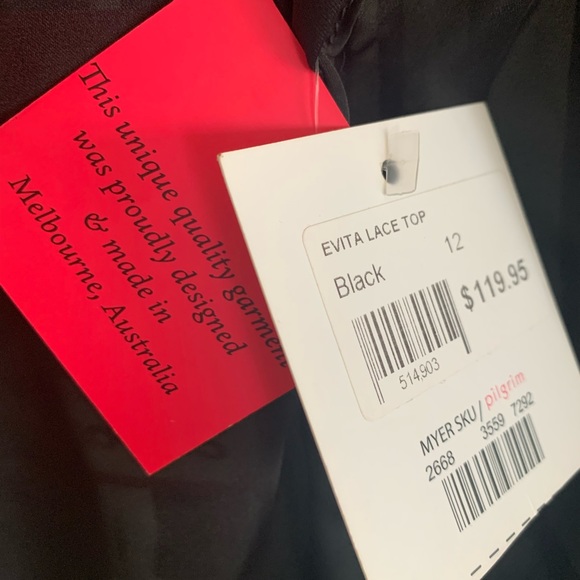 Bnwt Pilgrim Australian designer black lace top - Picture 6 of 6